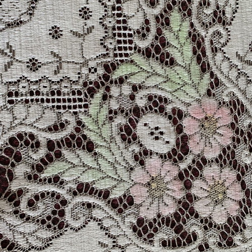 Vintage Set of 2 Cutwork Doilies with Embossed Flowers from 1970s Canada