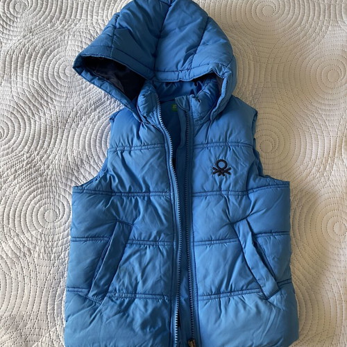 Benetton hooded vest, blue, size 98-104 cm, ages 3-4