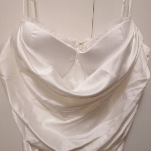 Midi white satin dress new with corset bust