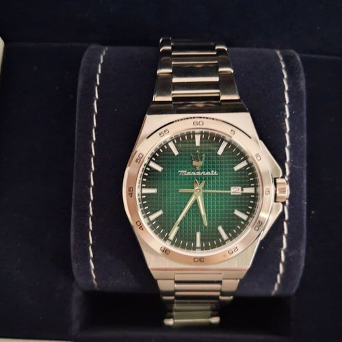 Maserati men's wristwatch, grey and green