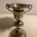 Sugar bowl vintage with saucer and 6 teaspoons used