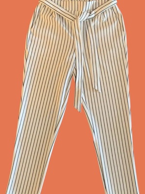Striped women's pants Peggy like new, size S, black and white