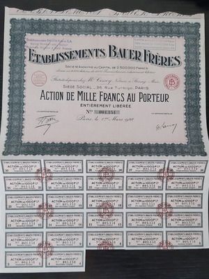 Collectible 1928 certificate used with coupons