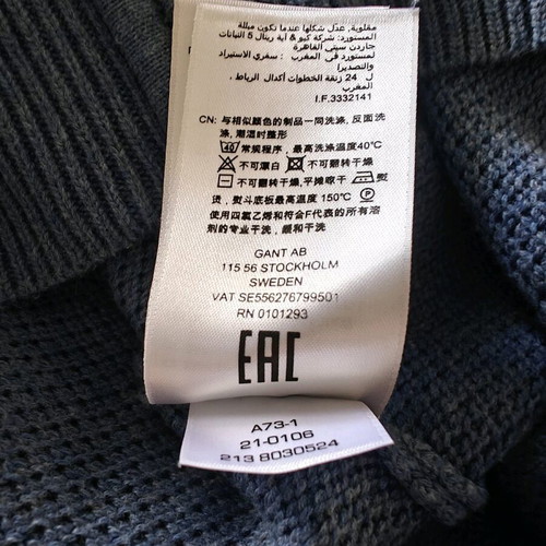 Men's Gant cardigan with zipper blue size 2XL like new