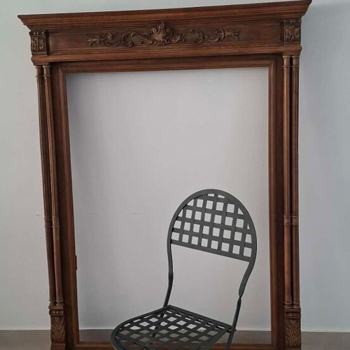 Wood mirror frame used, walnut, 19th century, large 163x126cm