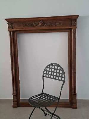 Wood mirror frame used, walnut, 19th century, large 163x126cm