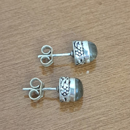 Silver earrings with labradorite like new, Tides of Earth Collection
