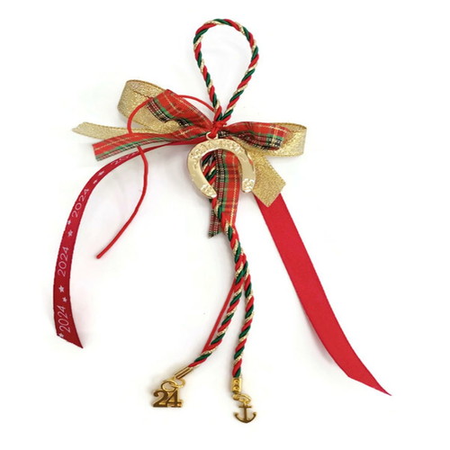Lucky horseshoe charm new with good luck wish, anchor and number 24