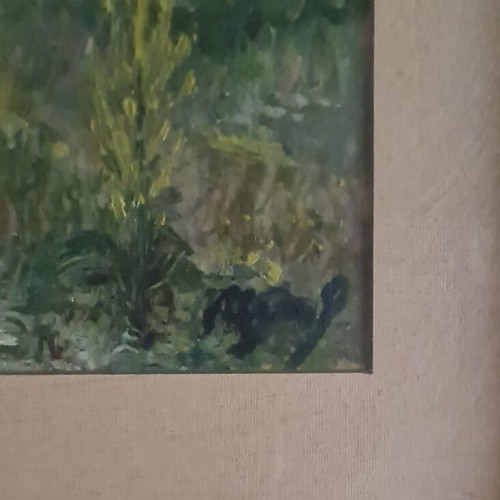 Signed oil painting on paper artwork like new
