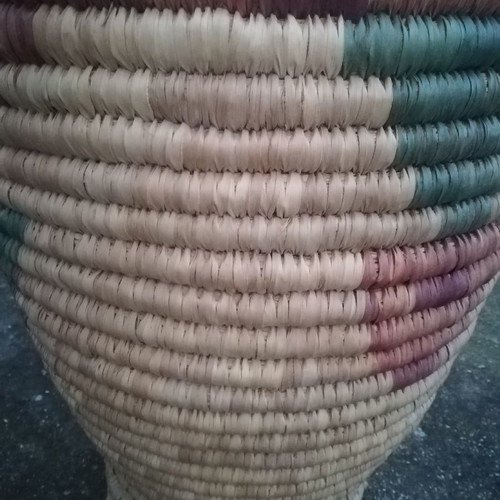 Large basket with lid used, height 58 cm diameter 50 cm