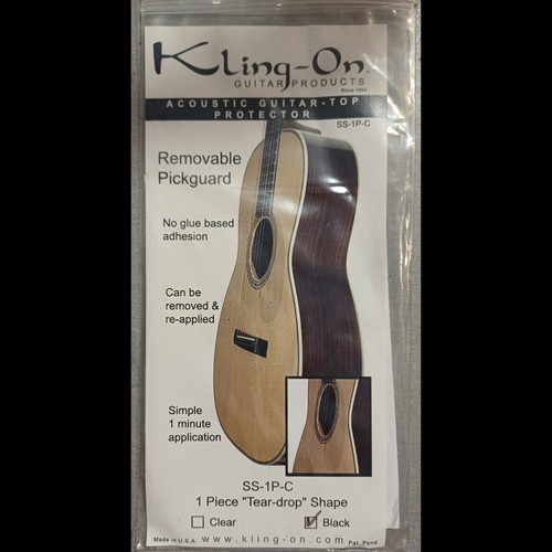 Kling-On Acoustic Guitar Pickguard Black, new