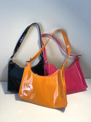 Shein shoulder bags, set of three, black, fuchsia and orange