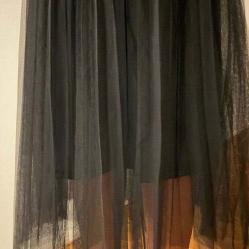 Shein pleated tulle skirt long new, black, size S