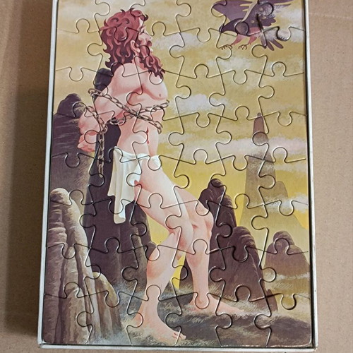 Vintage puzzle Greek mythology "Prometheus" used, 48 pieces