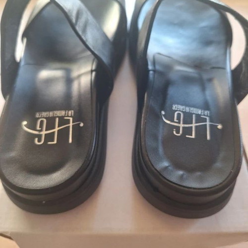 Tsitsivas Leather Mules Sandals Size 38 New Black