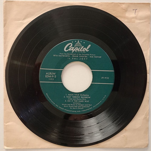 Vintage Pal Joey 45 RPM Records Set of 4 used, Capitol Records