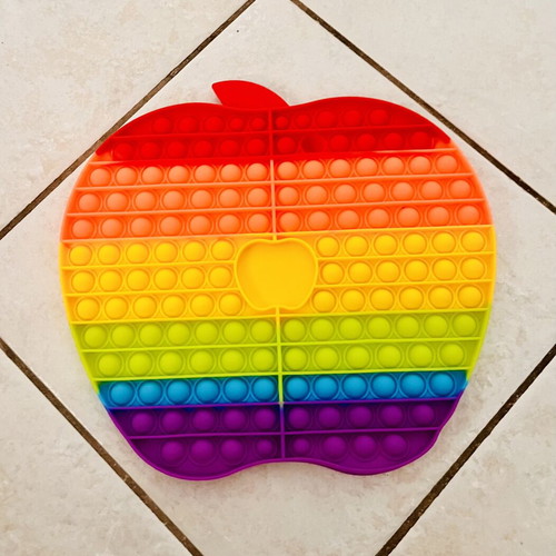 Jumbo Pop It Apple Rainbow Fidget Toy new