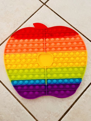 Jumbo Pop It Apple Rainbow Fidget Toy new