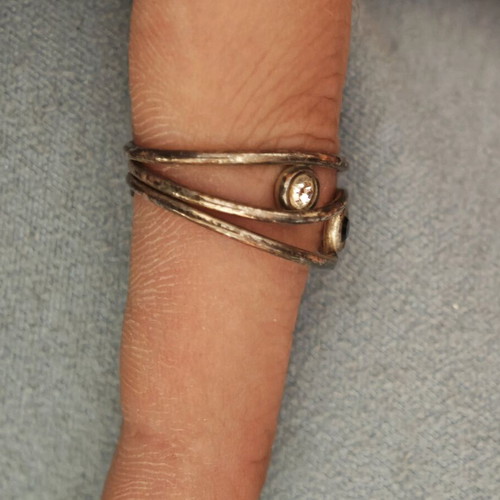 Ring in silver color used