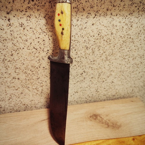 Master Dimitar Dimitrov antique decorative knife with dog head handle