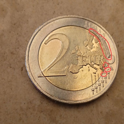 2 Euro Coin Greece 2025 Like New With Multiple Mint Errors