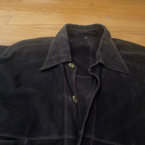 Suede leather shirt brown like new