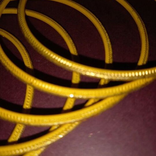 Yellow Faux Bijou bracelet set new, steel