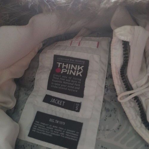 Μπουφάν Think pink γυναικείο μεταχειρισμένο, άσπρο, μέγεθος S