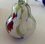 Glass decorative pear used, broken stem