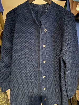 Knitted Women's Cardigan blue, like new, one size
