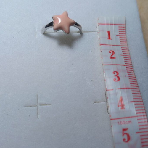 Silver 925° children's star ring with enamel, new, adjustable size
