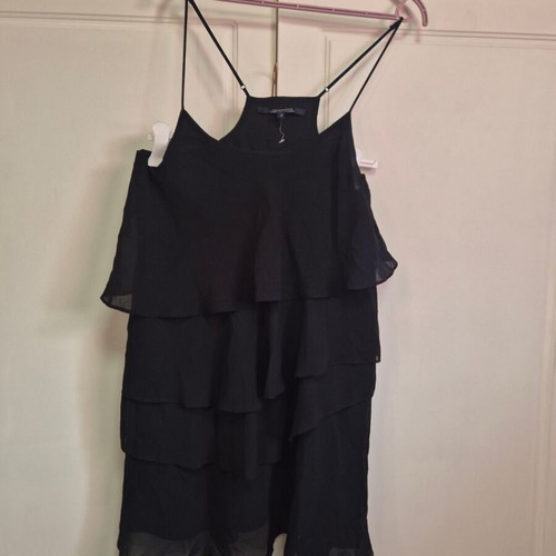 Black dress with ruffles size S, new