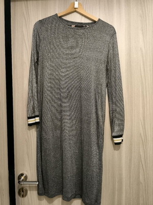 Spring dress used with silver and black knit, size L