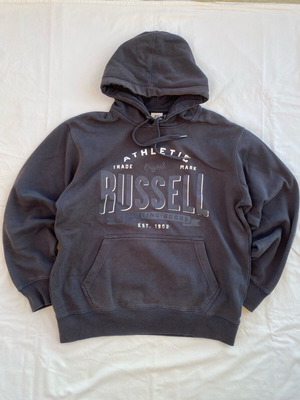 Russell hoodie used, blue with logo, size Medium