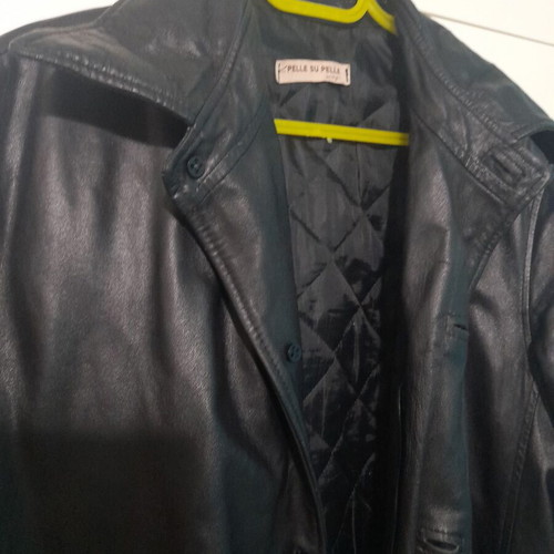 Leather men's trench coat Pelle su Pelle by I Matti XL like new, black