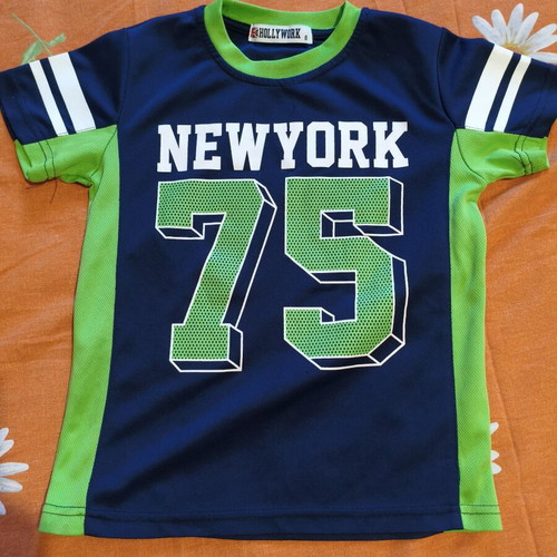 Hollywork New York 75 Kids' T-shirt blue and green, like new, size 8