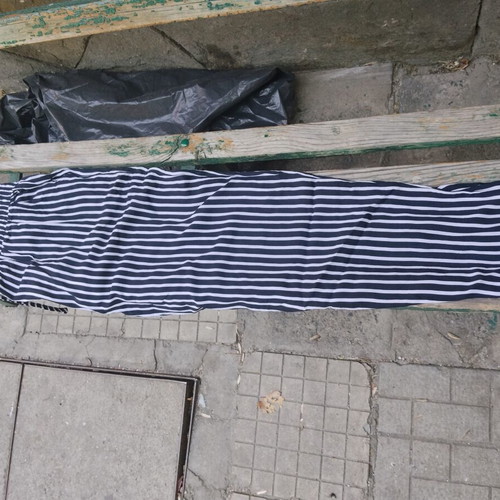 Καλοκαιρινό βαμβακερό γυναικείο παντελόνι νέο, κάθετες ρίγες, μέγεθος XXL