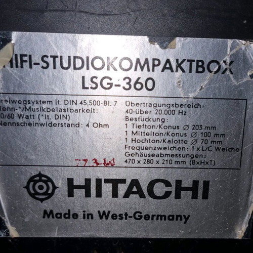 Ηχεία Hitachi μεταχειρισμένα, σετ 2 για stereo