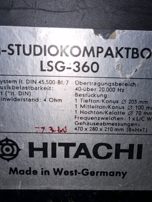 Ηχεία Hitachi μεταχειρισμένα, σετ 2 για stereo