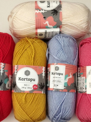 Kartopu No.1 Anti-Pilling Acrylic Yarn Set of 5