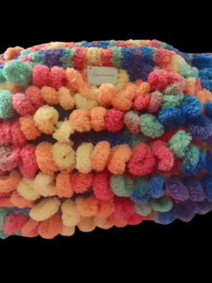 Handmade puffy knitted bag colorful, new