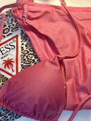 Guess women's bikini set pink with glitter new