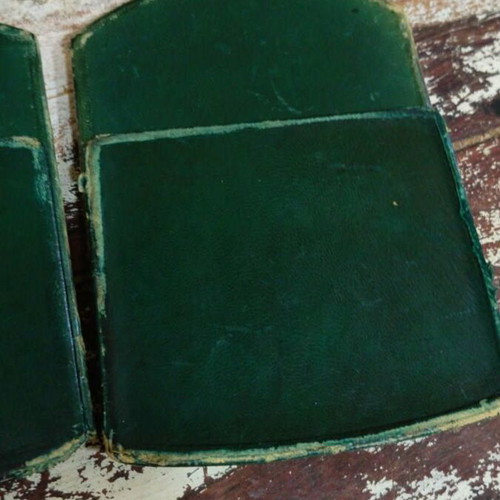 Old office items used with royal flair de lis emblem and AE initials