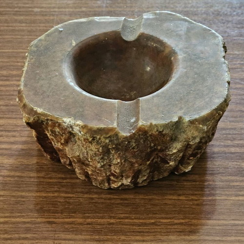 Stone ashtray used, handmade, heavy, ideal for outdoor use