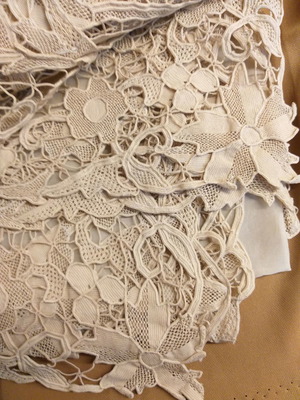 Tablecloth large handmade from silk organza used with 12 napkins