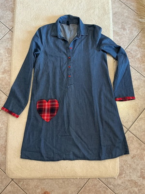 Benetton short denim dress new, size S for 15 years old