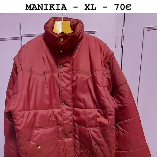 Burgundy jacket used with detachable sleeves XL