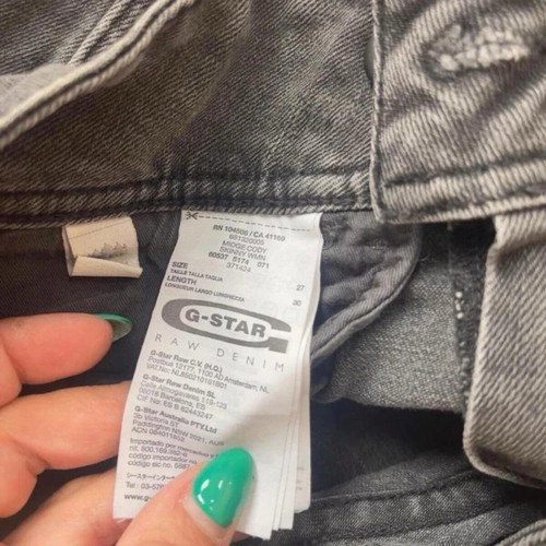 G-Star Raw Black Gray Womens Slim Skinny Jeans Zip Pockets Size 27 Like New