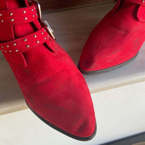 Suede ankle boots red used size 41 Miss Selfridge