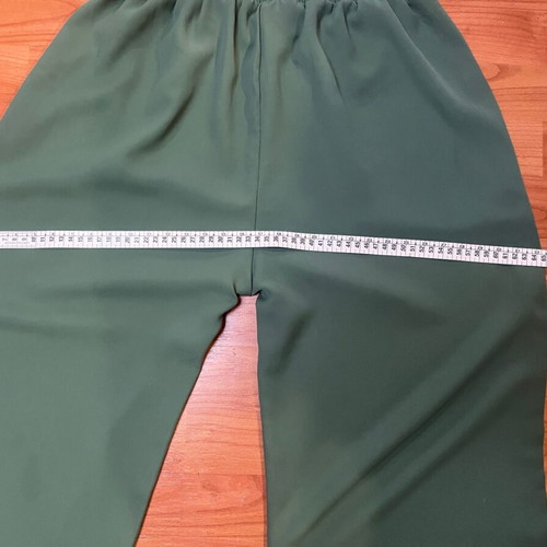 Viscose pants XL like new, dark green, high waist with elastic and drawstring